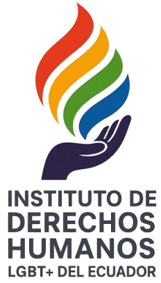 Logo Instituto de Derechos Humanos LGBT+ con el respaldo de la Federacion nacional LGBT+ Ecuador